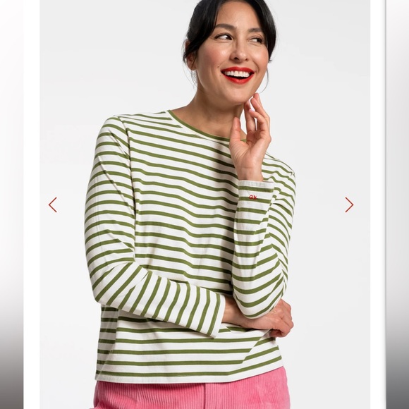 Tops - Nancyfit striped long sleeve tee NWOT purple and white